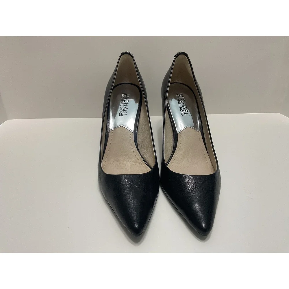 Michael Michael Kors Womens Black Leather Pointed Toe Stiletto Pumps AC 11K‎ 7M
